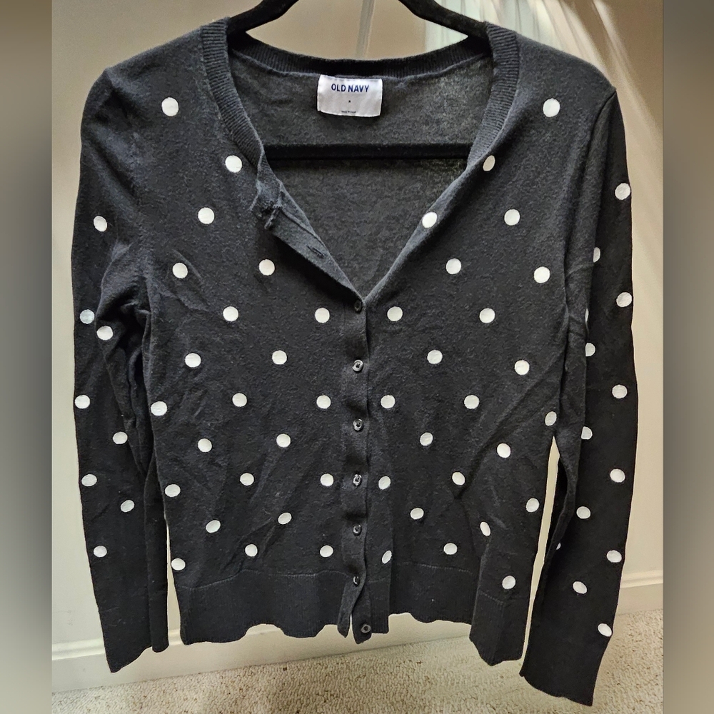 ☆GUC☆  Old Navy  •  Polka Dot Cardigan, Size M
